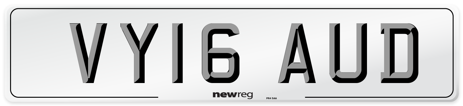 VY16 AUD Number Plate from New Reg